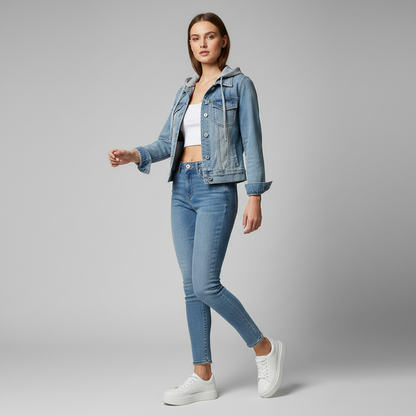 Denim Jacket with Removable Hood | Women's Casual Outerwear