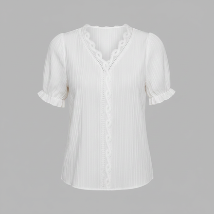 White Puff Sleeve Blouse | Women's Elegant Summer Top