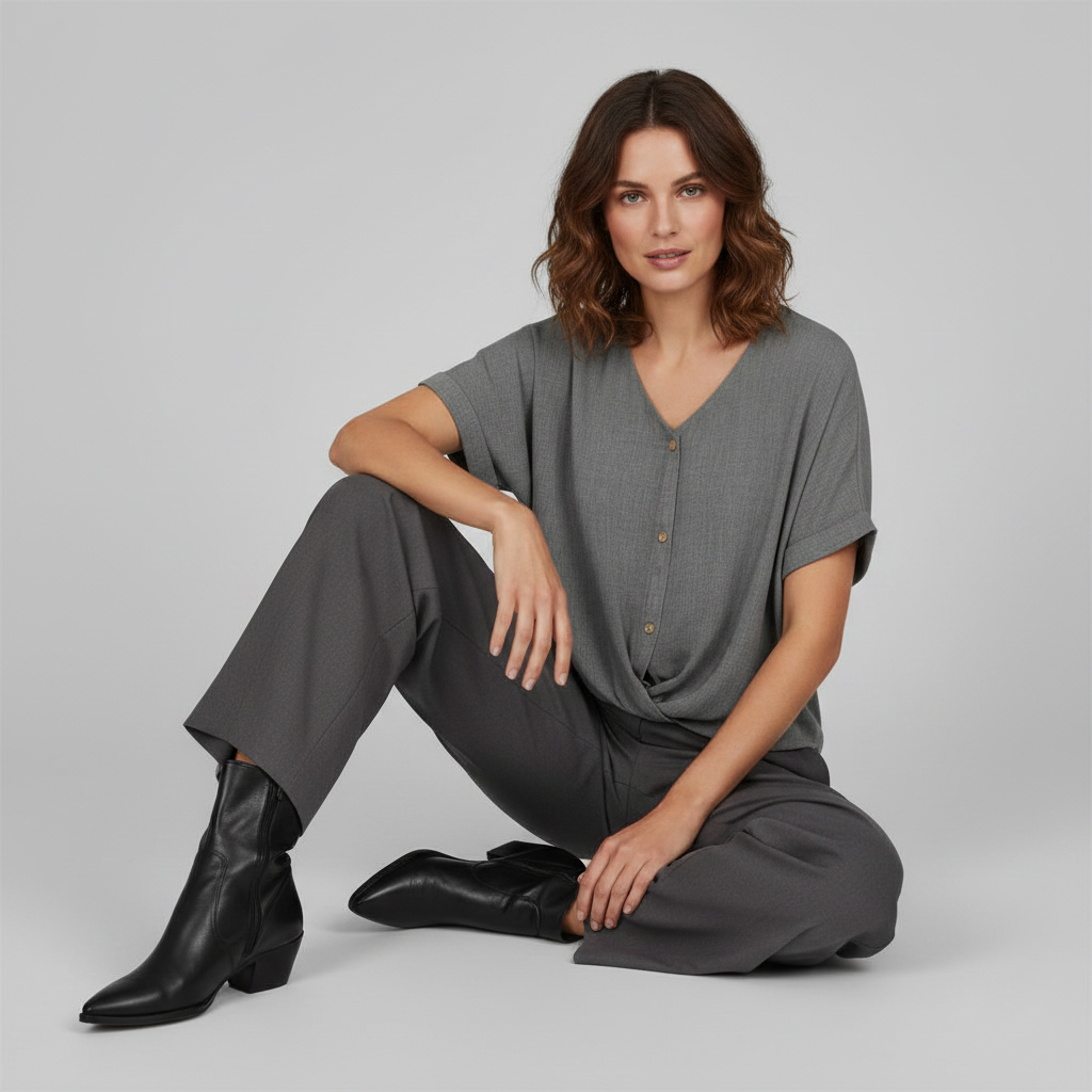 Elegant V-Neck Blouse | Women's Fashion Top