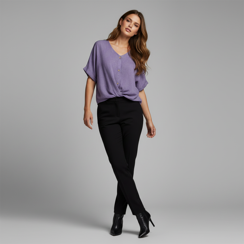 Elegant V-Neck Blouse | Women's Fashion Top
