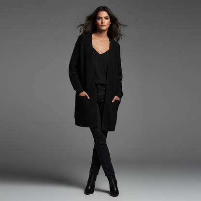 Elegant Black Cardigan | Women's Versatile Sweater