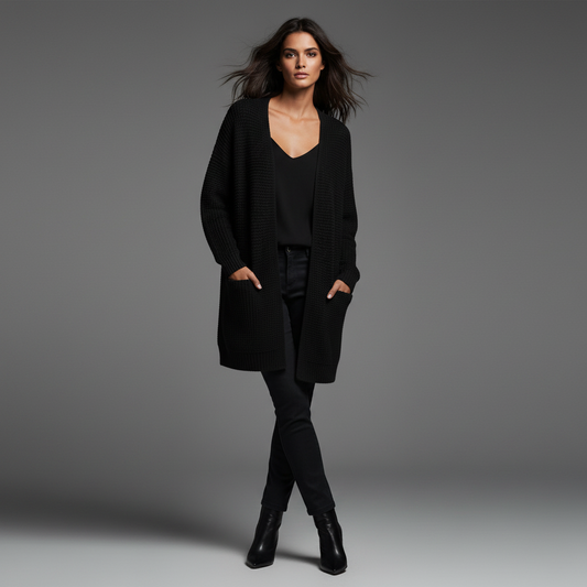 Elegant Black Cardigan | Women's Versatile Sweater