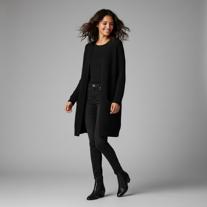 Elegant Black Cardigan | Women's Versatile Sweater