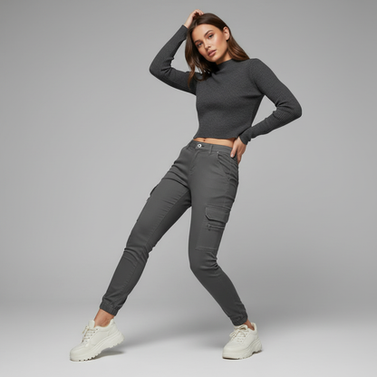 Modern Black Cargo Pants for Women | Trendy Urban Trousers