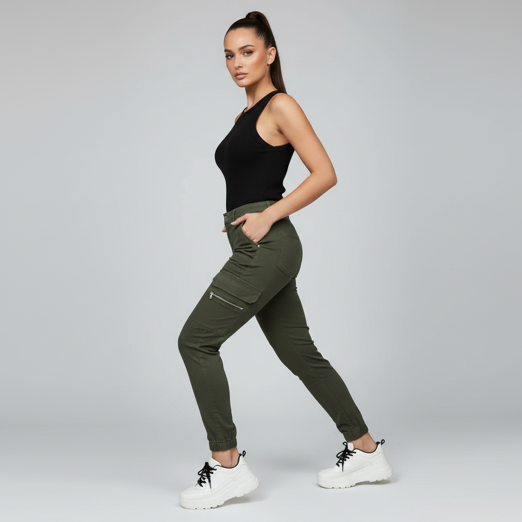 Modern Black Cargo Pants for Women | Trendy Urban Trousers