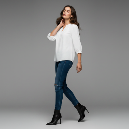 Silk Patchwork Women's Blouse | Summer Tops for Women